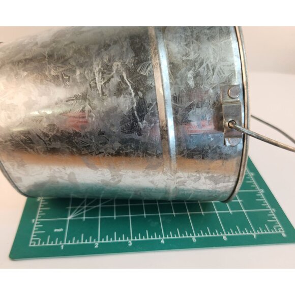 Galvanized Steel Metal Bucket With Handle Sturdy Decorative Storage Or Utility - Picture 4 of 6